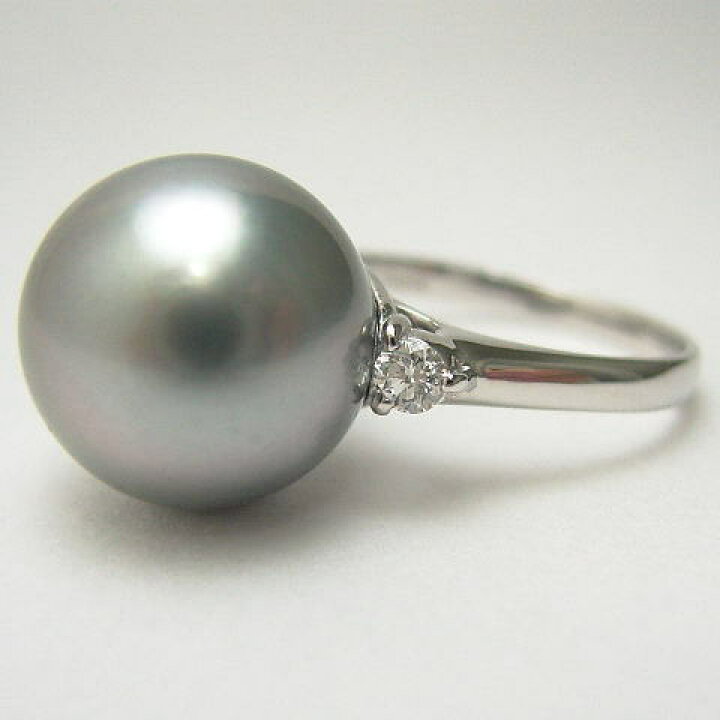 楽天市場】Ptタヒチ黒蝶真珠リング【12mm】 【シルバーグレー】 rkl  