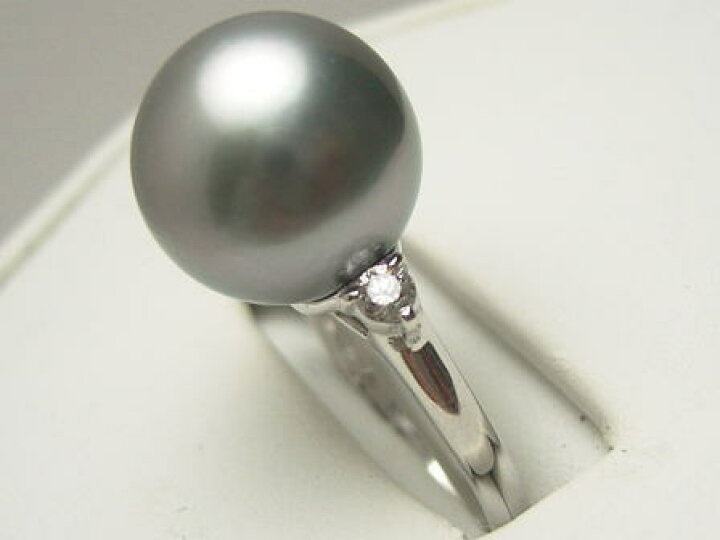 楽天市場】Ptタヒチ黒蝶真珠リング【12mm】 【シルバーグレー】 rkl  