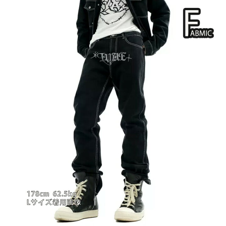 楽天市場】EVAE MOB エバーモブ BLACK DENIM PANTS ラインストーン 