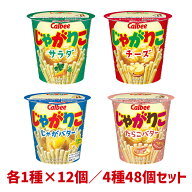 カルビー じゃがりこ 各1種×12個 4種×12個(サラダ チーズ バター たらこバター) まとめ買い 大容量 ス…