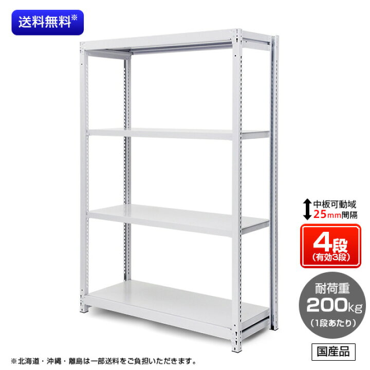 楽天市場】【送料無料】業務用スチールラック ボルトレス・単体型 