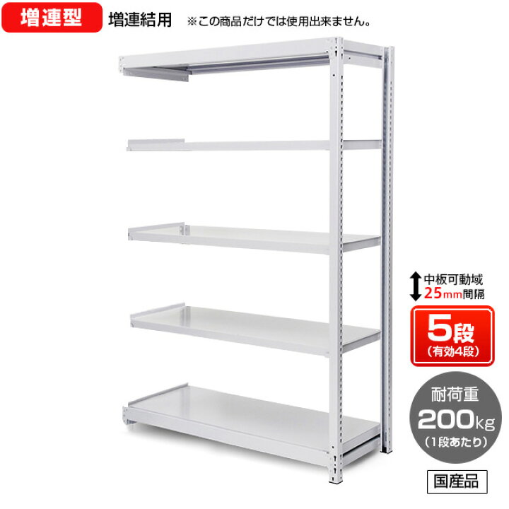 楽天市場】【送料無料】業務用スチールラック ボルトレス・増連型 
