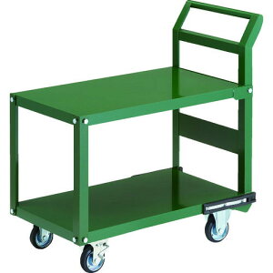 【トラスコ】鋼鉄製運搬車 800X450 片袖2段型 プレス車 自在ストッパー付車輪