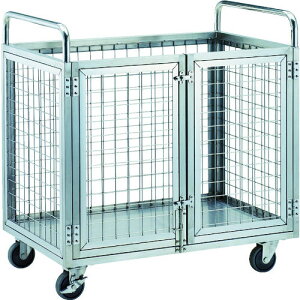 【トラスコ】ステンレス製網台車 1200X750XH960 観音開き