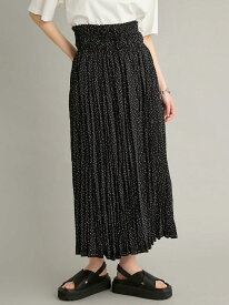 【SALE／50%OFF】ドットワッシャープリーツスカート Mila Owen ミラオーウェン スカート ロング・マキシスカート ブラック レッド【RBA_E】【送料無料】[Rakuten Fashion]