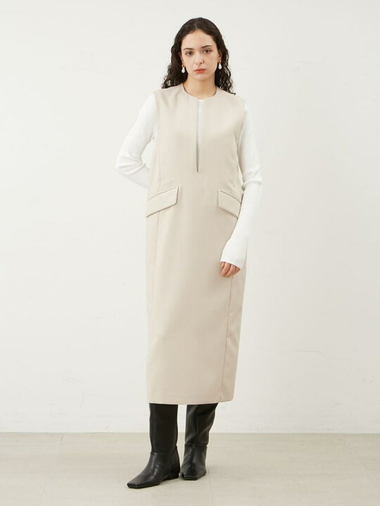 楽天市場】【SALE／50%OFF】リブニットキーネックレイヤードワンピース 