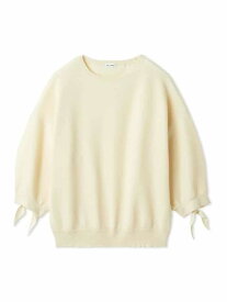 【SALE／50%OFF】【ウォッシャブル】ドライタッチ袖リボンニットプルオーバー Mila Owen ミラオーウェン トップス ニット ブラック【RBA_E】【送料無料】[Rakuten Fashion]