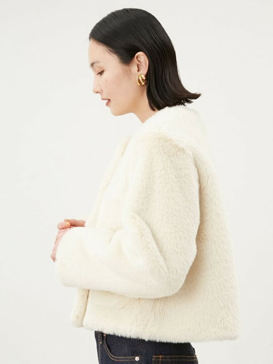 楽天市場】【SALE／50%OFF】金ボタンクロップドファージャケット Mila 