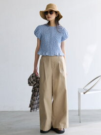【SALE／50%OFF】ウエストゴムワイドイージーデニムパンツ Mila Owen ミラオーウェン パンツ ジーンズ・デニムパンツ ベージュ【RBA_E】【送料無料】[Rakuten Fashion]
