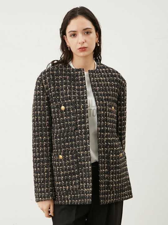 楽天市場】【SALE／50%OFF】金釦パッチポケットルーズツイード  