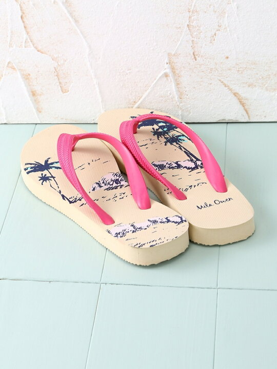 楽天市場】【SALE／42%OFF】総柄ビーチサンダル Mila Owen ミラ  