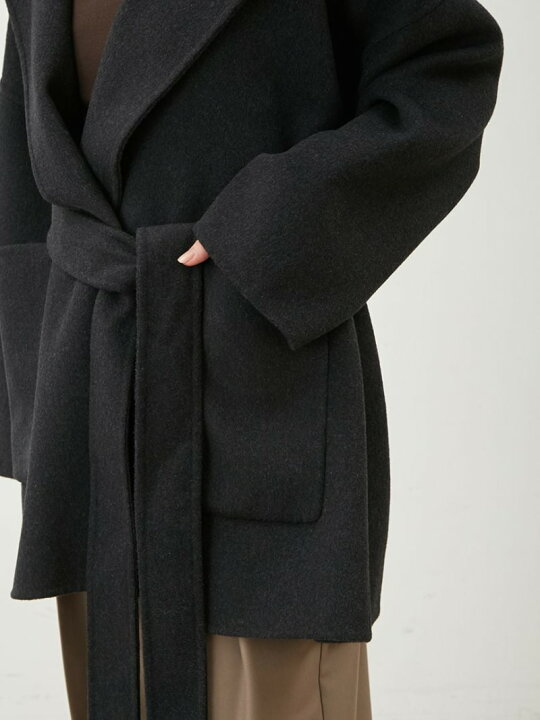 楽天市場】【SALE／50%OFF】共布ベルト付ハーフ丈フードリバーコート 