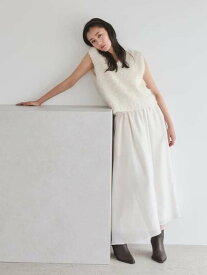 ニットベスト×スカートSET UP Mila Owen ミラオーウェン トップス その他のトップス ベージュ ブラック【送料無料】[Rakuten Fashion]