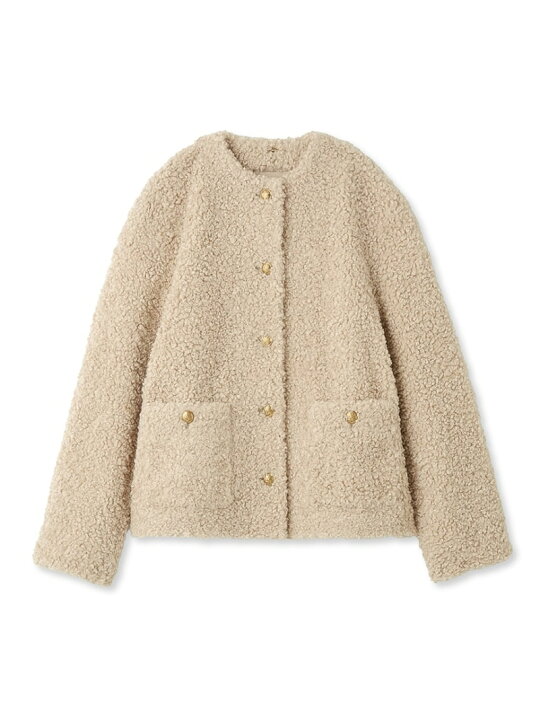 楽天市場】【SALE／50%OFF】金釦ノーカラーコンパクトボアジャケット 