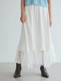 レースティアードスカート Mila Owen ミラオーウェン スカート ロング・マキシスカート ホワイト ブラック【送料無料】[Rakuten Fashion]