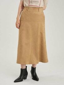 後ろゴムフェイクスウェードスカート Mila Owen ミラオーウェン スカート ロング・マキシスカート ベージュ【送料無料】[Rakuten Fashion]