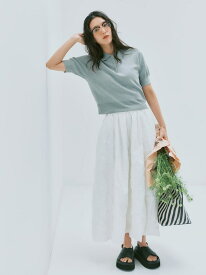 【SALE／50%OFF】【ウォッシャブル】ポロニット×ワッシャーバルーンSK SETUP Mila Owen ミラオーウェン トップス その他のトップス グレー【RBA_E】【送料無料】[Rakuten Fashion]