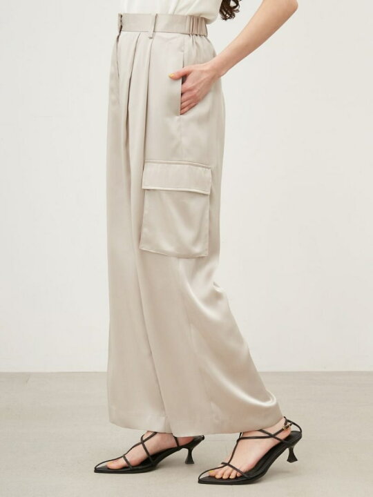 楽天市場】【SALE／50%OFF】後ろウエストゴムサテンカーゴパンツ Mila  