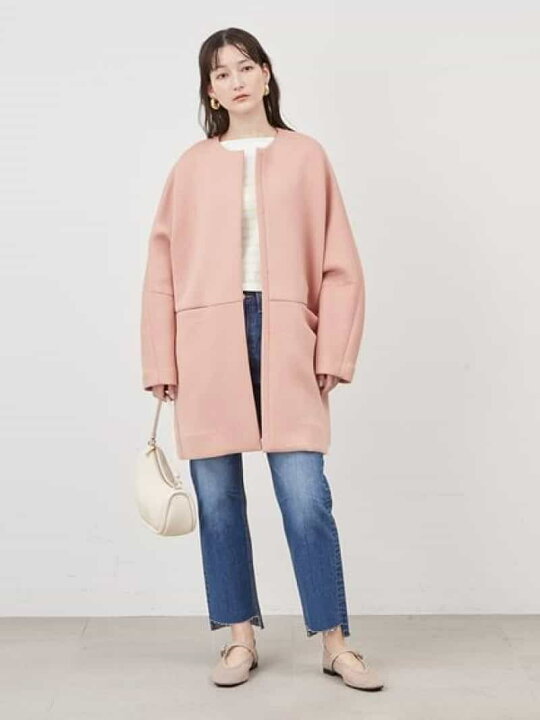 楽天市場】【SALE／50%OFF】ノーカラーコクーンハーフ丈ポンチコート 