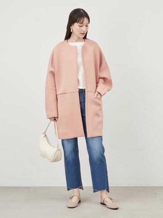 楽天市場】【SALE／50%OFF】ノーカラーコクーンハーフ丈ポンチコート 