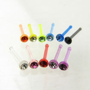 ボディピアス アクリル製カラーストーン付鼻ピアスnp-cr5