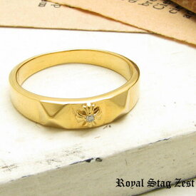 指輪 リング メンズ レディース ゴールド クロス ダイヤモンド シルバー K23RGP RoyalStagZEST シンプル SR26-008