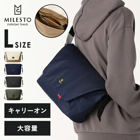 【期間限定！P10倍】 【ミレスト 公式】 MILESTO ミレスト メッセンジャーバッグ L Hutte ショルダーバッグ サコッシュ バックパック リュック リュックサック ネイビー ホワイト ブラック グレー メンズ レディー