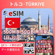 トルコ eSIM 無制限 5G/4G 実名登録不要 高速データ通信 24時間 対応 海外 短期 即日開通 ネット規制対象…