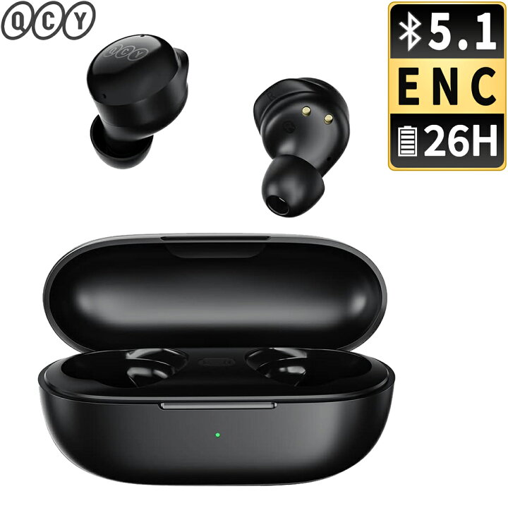 楽天市場】【ENCノイキャン イヤーフック付き】QCY T17 ワイヤレス 