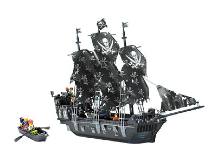 楽天市場 Afm ブロックシリーズ 海賊船 ブラックパール号 1184blocks ミニフィグ 小型ボート付属 パイレーツ 黒 Lego互換 ミリタリーベース