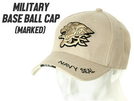 【米海軍特殊部隊】ミリタリー ベースボールキャップ NAVY SEALS ライトタン◆フリーサイズ サバイバルゲームや普段使いに！サイズ調整可