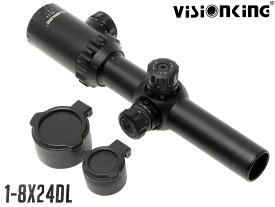 VISION KING 1-8x24DL CQBスコープ Gen1 w/イルミネーション ナイトロイン◆実銃対応 CQC対応 ロングアイリリーフ ワイドビュー 防水