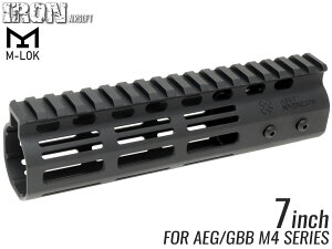 IRON AIRSOFT NSR�^�C�v M-LOK 7�C���` RAS���}���C AEG GBB M4 MWS KSC M4 �K�X�u�� ���W���[���[ �G�����b�N M���b�N�n���h�K�[�h �h���X�A�b�v �V���v�� �y��