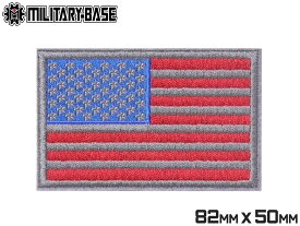 MILITARY-BASE 星条旗パッチ 刺繍 82×50mm◆ワッペン パッチ PATCH US ARMY 軍隊 アメリカ USA United State ベスト バッグ カスタム リペア ベルクロ