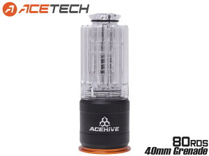 ACETECH 40mmグレネード ACEHIVE 80Rds◆GRENADE リロード クリア ワンプッシュ 給弾 モスカート BBシャワー ショットガン グレネードランチャー Oリング