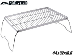 GLAMPFIELD ステンレス クッカースタンド 440mm◆BBQ キャンプ アウトドア ソロキャンプ ラック バナースタンド グリルスタンド テーブル 五徳 ゴトク 台 ミニ