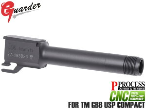 USP-40(BK)��GUARDER USP 9mm�}�[�L���O �X�`�[��CNC �X���b�h�A�E�^�[�o���� for �}���C GBB USP�R���p�N�g���K�X�u�� �h���X�A�b�v 14mm CCW �t�l�W ����