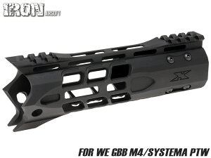 IRON AIRSOFT F-1 FIREARMS X7M M-LOK �n���h�K�[�h 7.5�C���` for PTW/WE GBB M4���C���`�s�b�` 16TPI SYSTEMA PTW �g���|�� �g���[�j���O�E�F�|�� We-tech