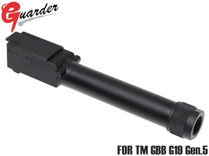 GLK-568(BK)��GUARDER �X�`�[��CNC �X���b�h�A�E�^�[�o���� 14mmCCW [�����}���C GBB G19 Gen5�p]���u���b�N �t�l�W �T�v���b�T�[�����\ GLOCK 19 �K�[�_�[