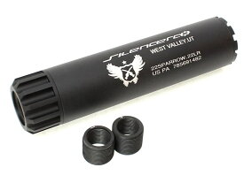 【14mm正逆ネジアダプター付】MILITARY-BASE(ミリタリーベース)SLCスタイル .22LR サイレンサー 35x150/BK◆リムファイア弾モデル用サイレンサーモチーフ
