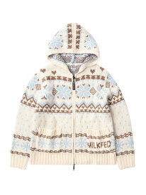 SNOW PATTERN COWICHAN KNIT JACKET MILKFED. ミルクフェド ジャケット・アウター その他のジャケット・アウター ブラウン ホワイト ブラック【送料無料】[Rakuten Fashion]