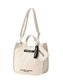 EMBROIDERED BAR SHOULDER BAG W/STRAP MILKFED. ミルクフェド バッグ その他のバッグ ベージュ ブラック ブルー ピンク ホワイト【送料無料】[Rakuten Fashion]