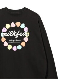 CIRCLE HEART SWEAT TOP MILKFED. MILKFED. ミルクフェド トップス スウェット・トレーナー ブラック ピンク ホワイト【送料無料】[Rakuten Fashion]