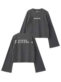 【SALE／50%OFF】STENCIL LOGO PANELED L/S TOP MILKFED. ミルクフェド トップス カットソー・Tシャツ グリーン ブルー グレー【RBA_E】【送料無料】[Rakuten Fashion]