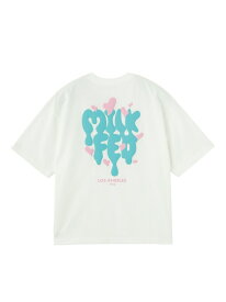 【SALE／30%OFF】MELT LOGO WIDE S/S TEE MILKFED. ミルクフェド トップス カットソー・Tシャツ ホワイト ブラック パープル【RBA_E】[Rakuten Fashion]
