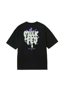 【SALE／30%OFF】MELT LOGO WIDE S/S TEE MILKFED. ミルクフェド トップス カットソー・Tシャツ ホワイト ブラック パープル【RBA_E】[Rakuten Fashion]