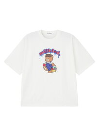 【SALE／30%OFF】GLITTER BEAR FRUIT WIDE S/S TEE MILKFED. ミルクフェド トップス カットソー・Tシャツ ホワイト グレー パープル ピンク【RBA_E】[Rakuten Fashion]