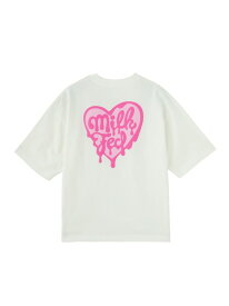 【SALE／30%OFF】MELTY HEART FOAM PRINT WIDE S/S TEE MILKFED. ミルクフェド トップス カットソー・Tシャツ ブラウン ホワイト ブラック レッド【RBA_E】[Rakuten Fashion]