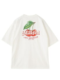 【SALE／20%OFF】FRESH CHERRIES WIDE S/S TEE MILKFED. ミルクフェド トップス カットソー・Tシャツ ホワイト レッド グレー【RBA_E】【送料無料】[Rakuten Fashion]
