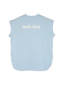 ROUND LOGO TANK TOP MILKFED. MILKFED. ミルクフェド トップス ノースリーブ・タンクトップ ブラック ブルー ホワイト【先行予約】*【送料無料】[Rakuten Fashion]